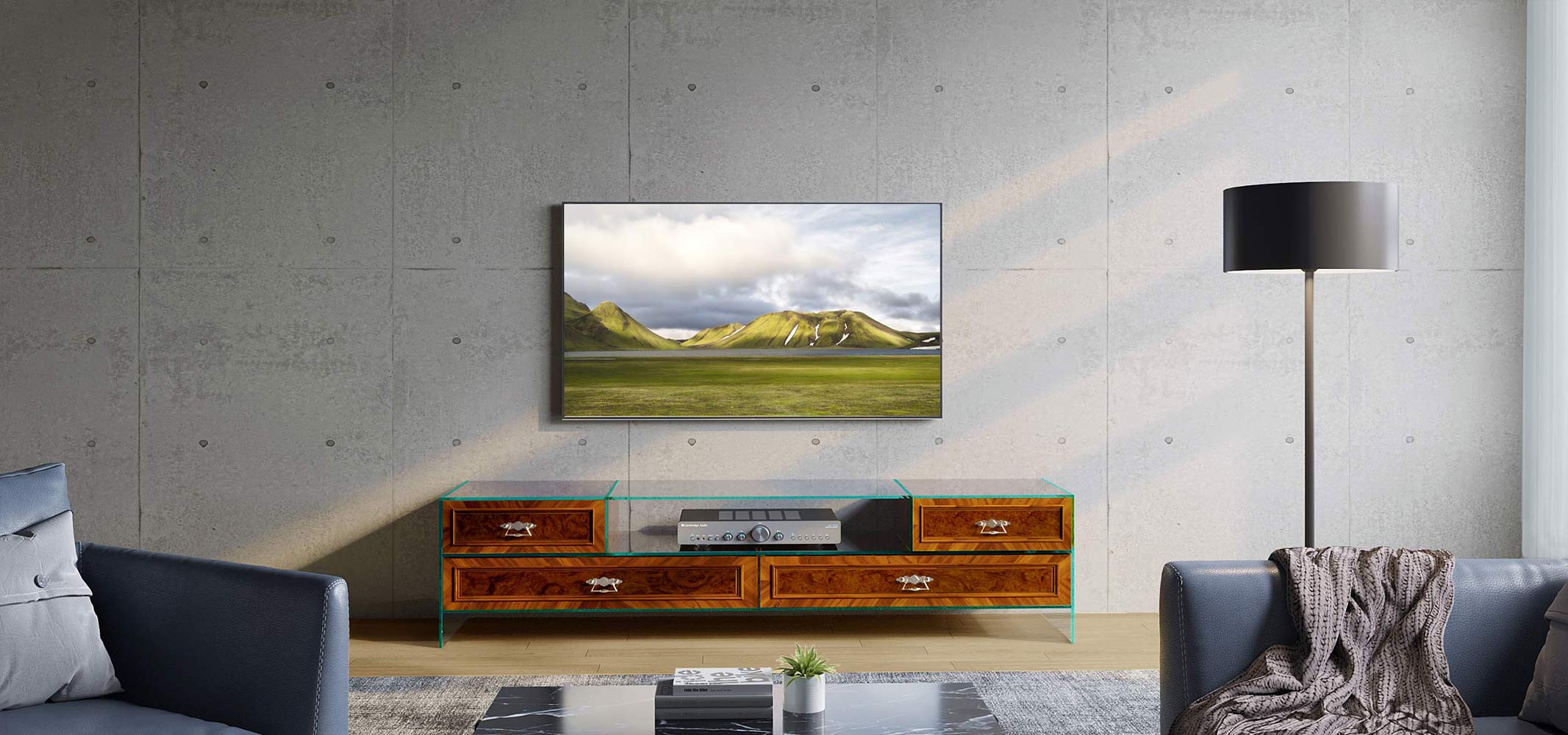 ALTRI MODI TV-Möbel in Glas und antiken Schubladen